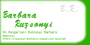 barbara ruzsonyi business card